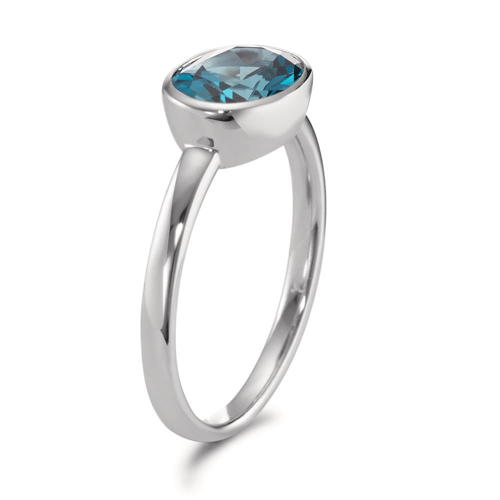 Ring 18k White Gold London Blue Topaz