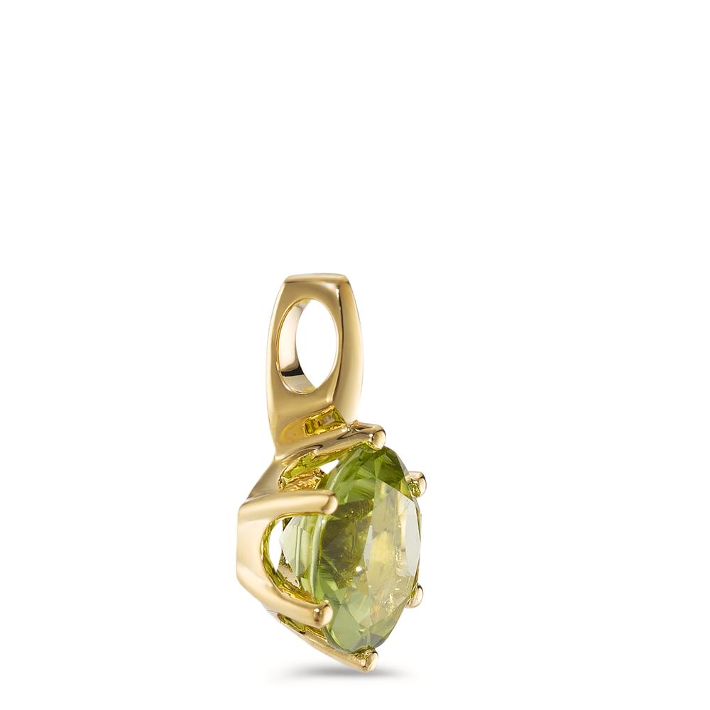 Pendant 18k Yellow Gold Peridot Ø7 mm