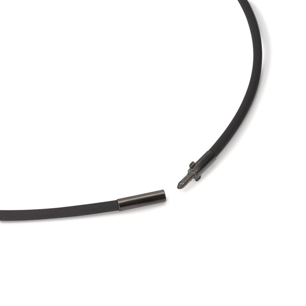 Necklace Silicone, Stainless steel Black IP coated 42 cm Ø3 mm