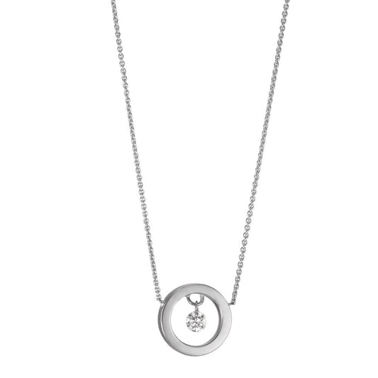 Necklace 18k White Gold Diamond 0.06 ct 42 cm