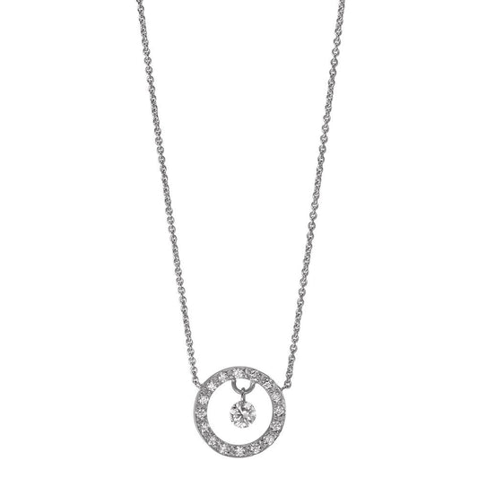 Necklace 18k White Gold Diamond 0.14 ct, 17 Stones, w-si 40-42 cm