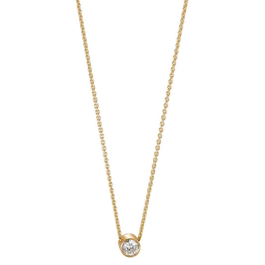 Necklace 18k Yellow Gold Diamond 0.06 ct, w-si 40-42 cm