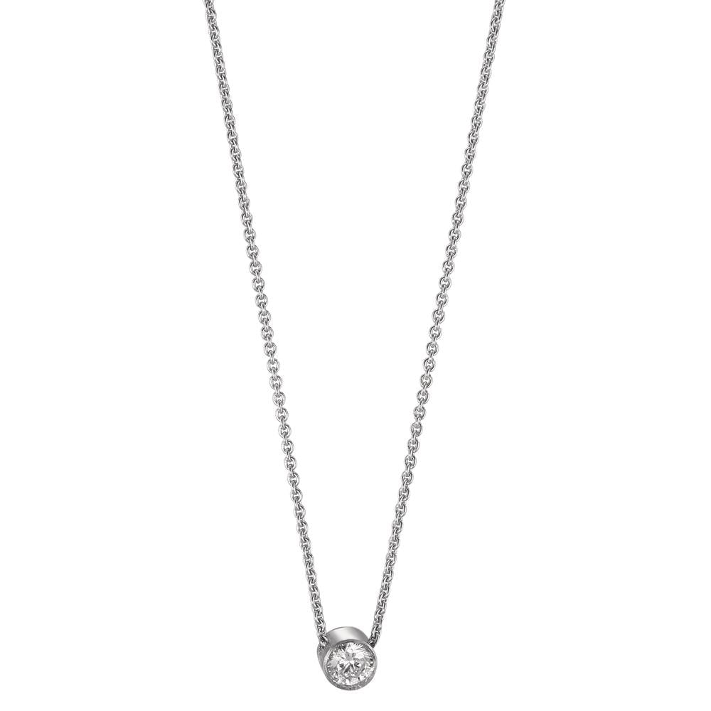 Necklace 18k White Gold Diamond 0.06 ct, w-si 40-42 cm