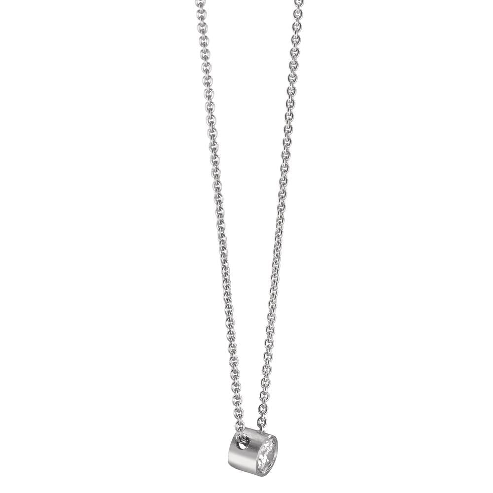 Necklace 18k White Gold Diamond 0.06 ct, w-si 40-42 cm