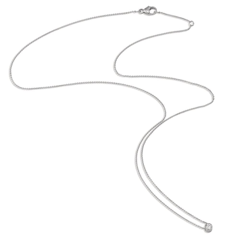 Necklace 18k White Gold Diamond 0.06 ct, w-si 40-42 cm