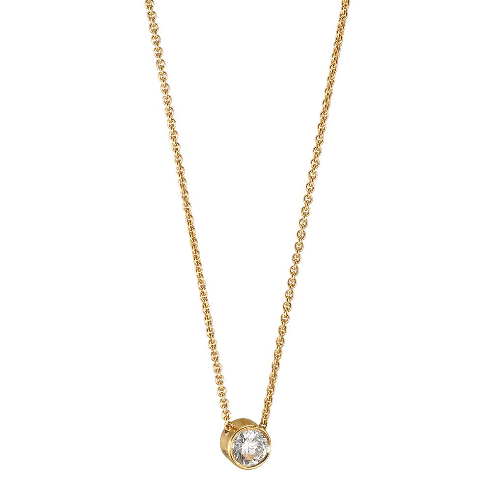 Necklace 18k Yellow Gold Diamond 0.10 ct, w-si 40-42 cm