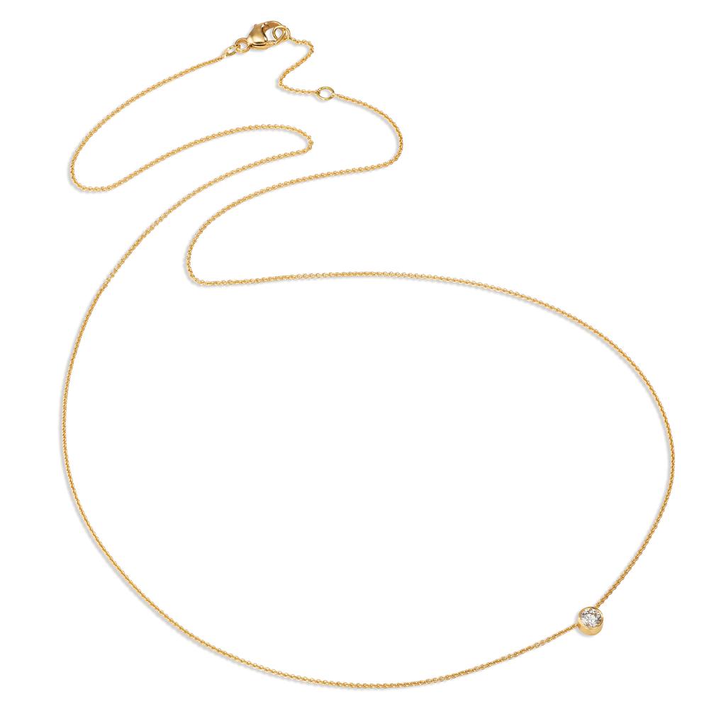 Necklace 18k Yellow Gold Diamond 0.10 ct, w-si 40-42 cm