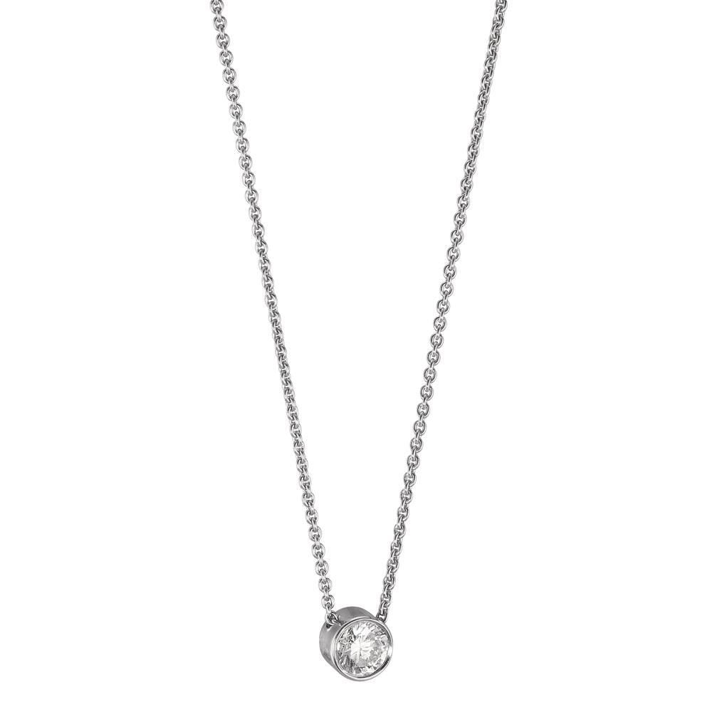 Necklace 18k White Gold Diamond 0.10 ct, w-si 40-42 cm