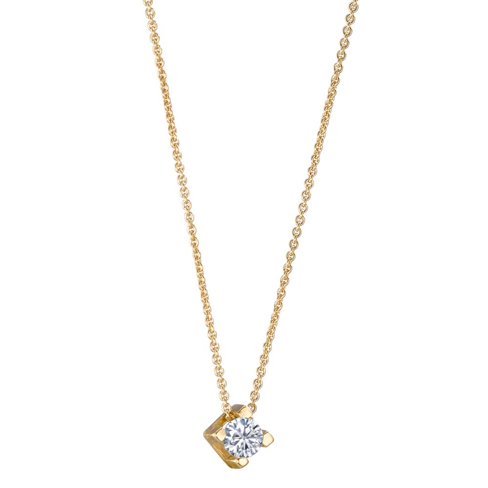 Necklace 18k Yellow Gold Diamond 0.10 ct, w-si 40-42 cm