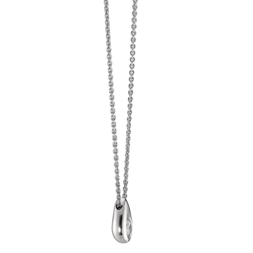 Necklace 18k White Gold Diamond 0.06 ct, w-si 40-42 cm