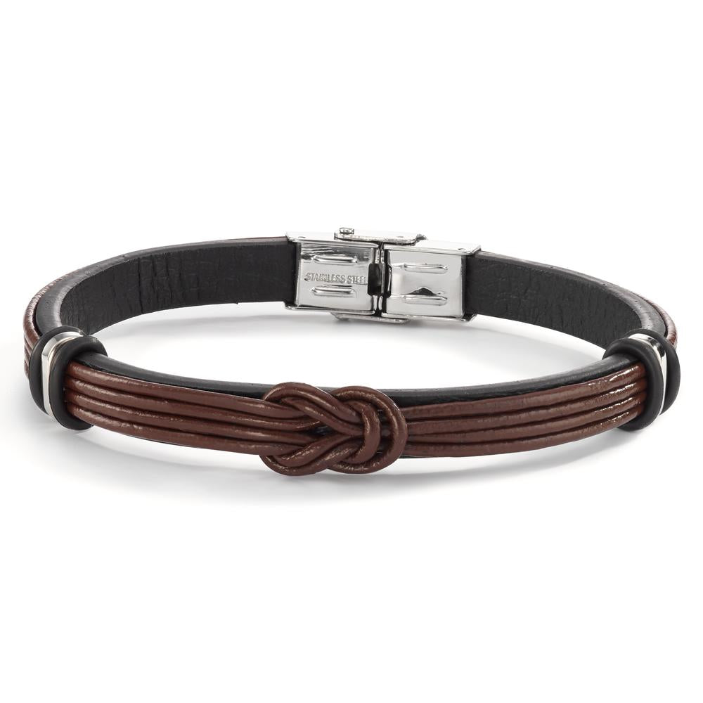 Bracelet Leather, Stainless steel 21 cm