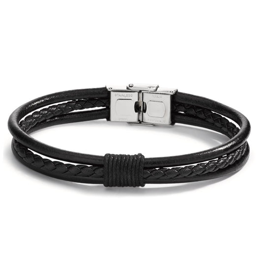 Bracelet Leather, Stainless steel, Textile 21.5 cm