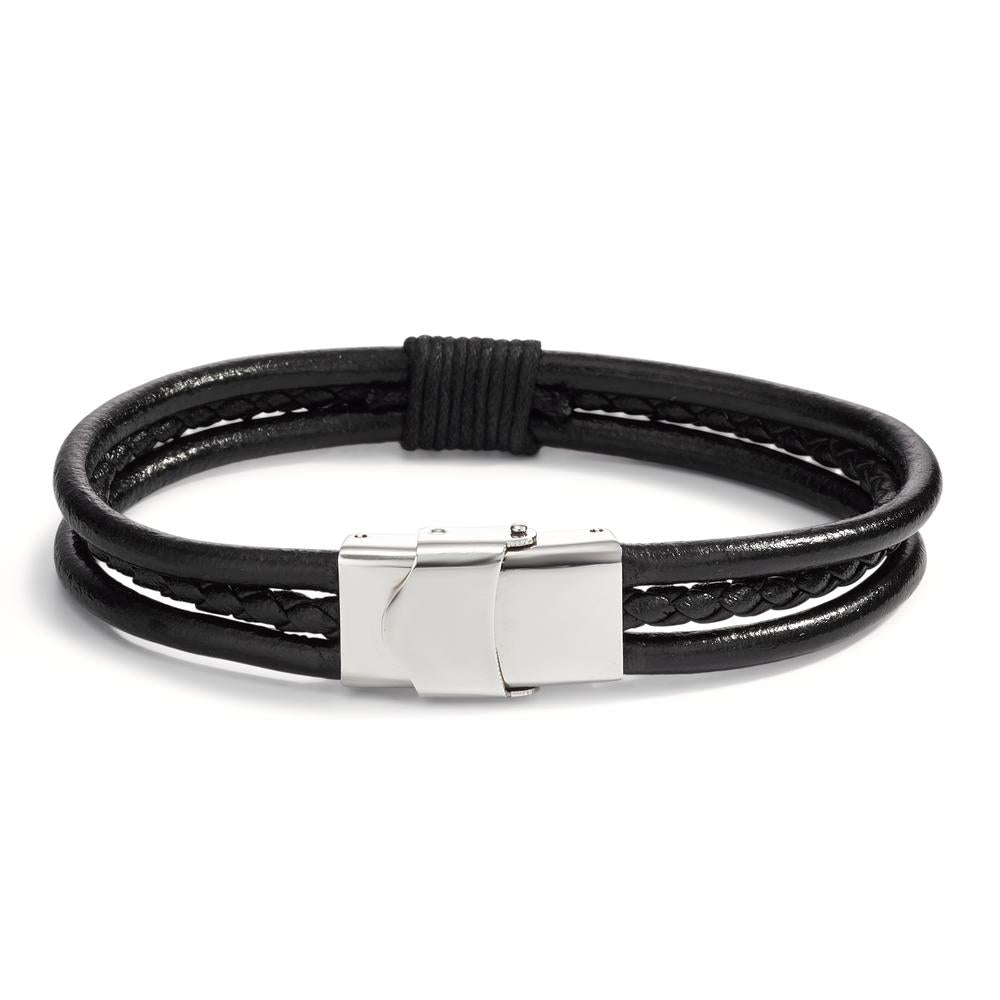 Bracelet Leather, Stainless steel, Textile 21.5 cm