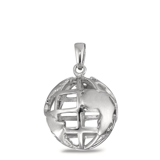 Pendant Silver Rhodium plated Globe Ø15 mm