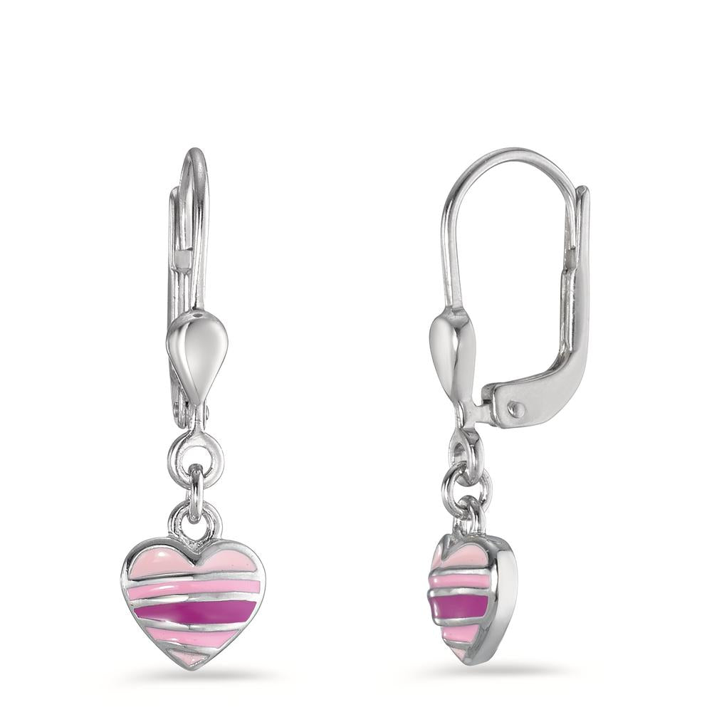 Drop Earrings Silver Rhodium plated Heart Ø6.5 mm