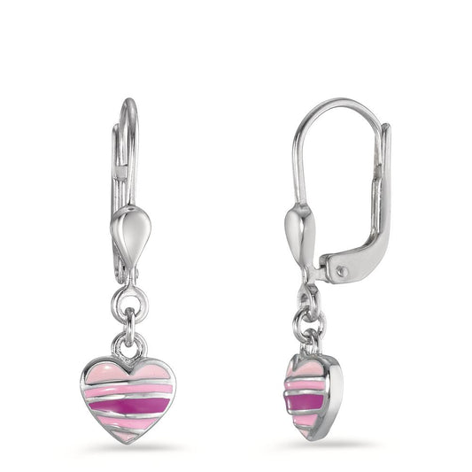 Drop Earrings Silver Rhodium plated Heart Ø6.5 mm