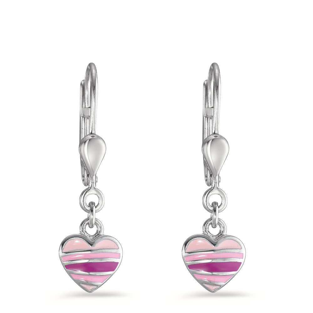 Drop Earrings Silver Rhodium plated Heart Ø6.5 mm