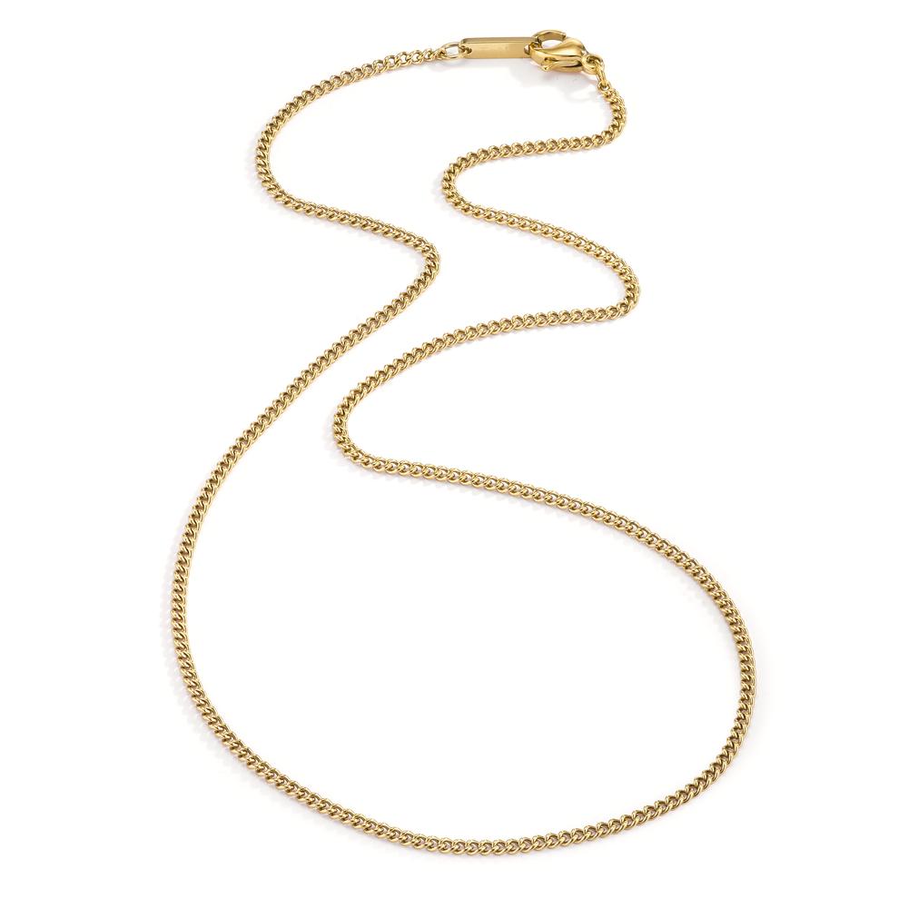 Panzer-Necklace Stainless steel Yellow IP coated 40 cm Ø1.8 mm