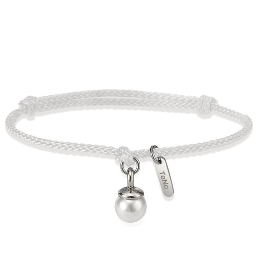 Bracelet Textile, Stainless steel Shell pearl 16-21 cm Ø7 mm