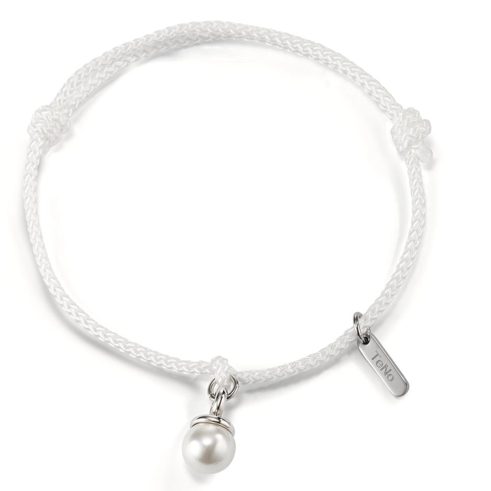 Bracelet Textile, Stainless steel Shell pearl 16-21 cm Ø7 mm