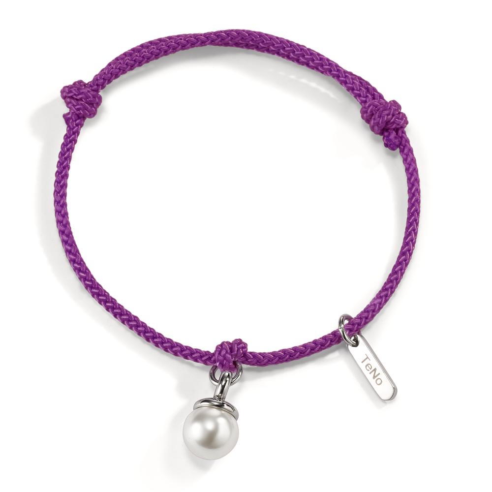 Bracelet Textile, Stainless steel Shell pearl 16-21 cm Ø7 mm