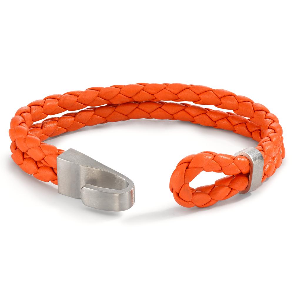 Bracelet Leather, Stainless steel 19 cm