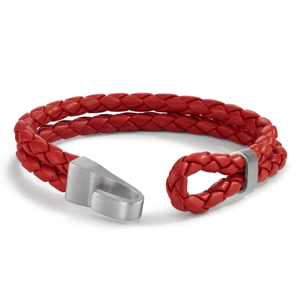 Bracelet Leather, Stainless steel 19 cm