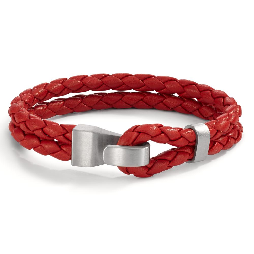 Bracelet Leather, Stainless steel 21 cm