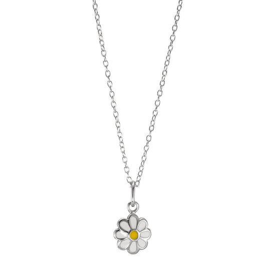 Necklace with pendant Silver Rhodium plated Flower 36-38 cm