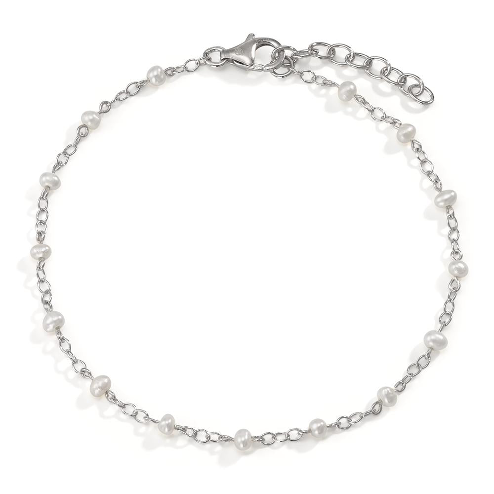 Bracelet Silver Rhodium plated Freshwater pearl 17.5-19.5 cm