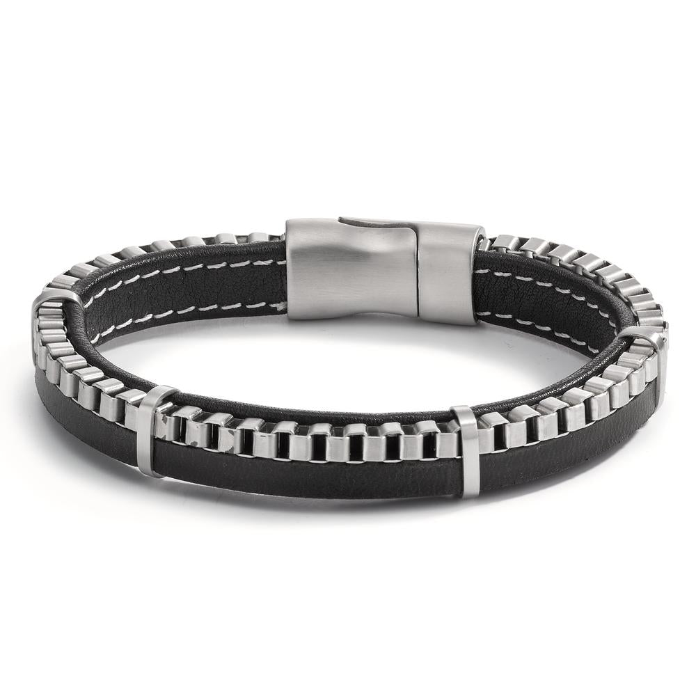 Bracelet Leather, Stainless steel 20.5 cm