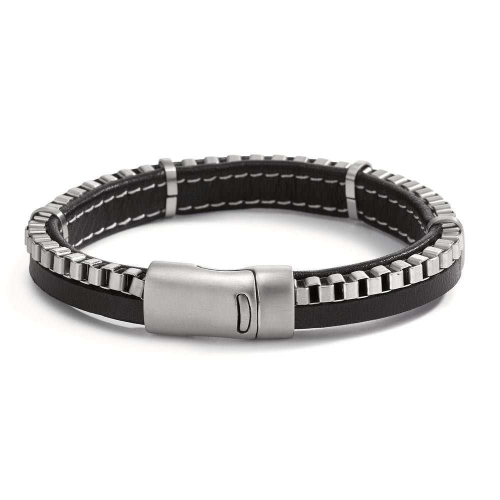 Bracelet Leather, Stainless steel 20.5 cm