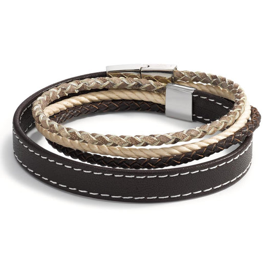 Bracelet Leather, Stainless steel 20 cm