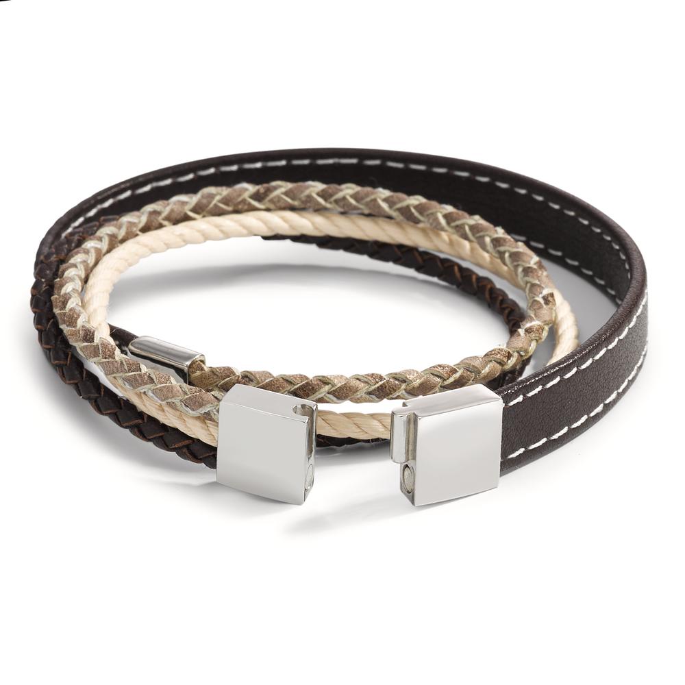 Bracelet Leather, Stainless steel 20 cm