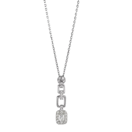 Necklace Silver Zirconia Rhodium plated 39-44 cm