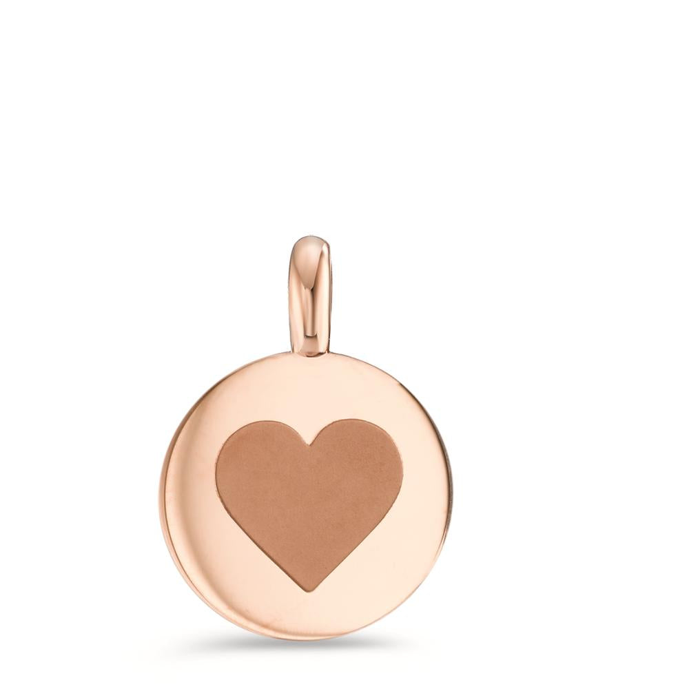 Pendant Stainless steel Rose IP coated Heart Ø11 mm