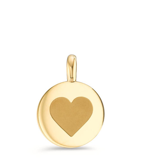 Pendant Stainless steel Yellow IP coated Heart Ø11 mm