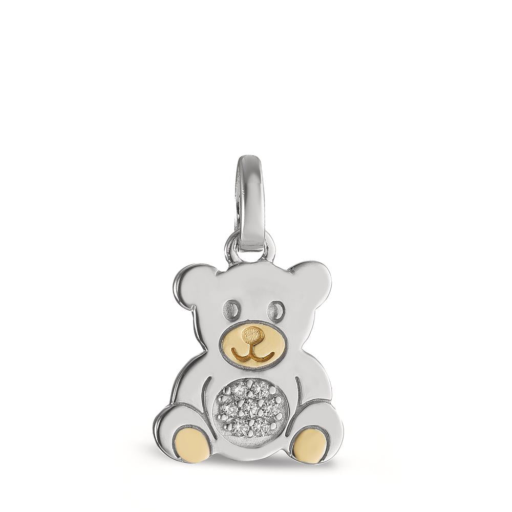 Pendant Silver Zirconia 7 Stones Yellow Bicolor Bear