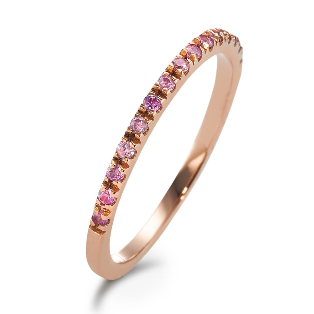 Memory ring 18k Red Gold Sapphire Pink, 15 Stones