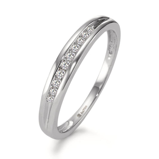 Memory ring 18k White Gold Diamond 0.10 ct, 10 Stones, w-si