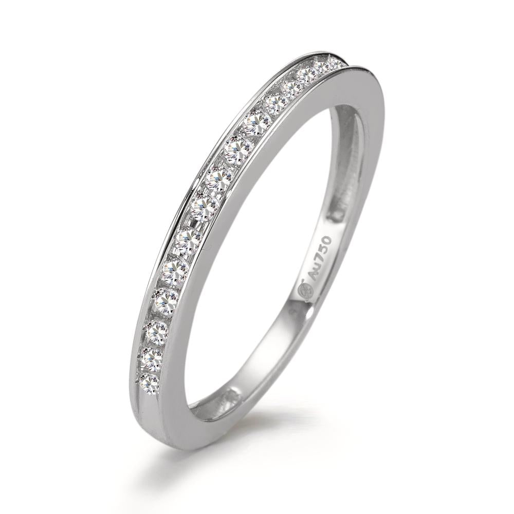 Memory ring 18k White Gold Diamond 0.15 ct, 15 Stones, w-si