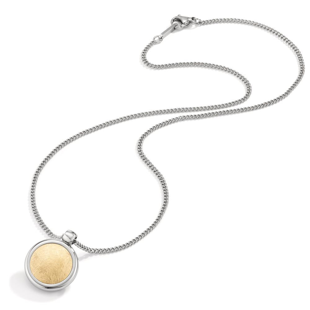 Necklace with pendant Stainless steel Bicolor 42 cm Ø18 mm