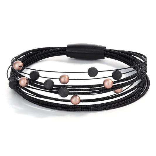 Bracelet Stainless steel, Aluminum Black IP coated 19 cm