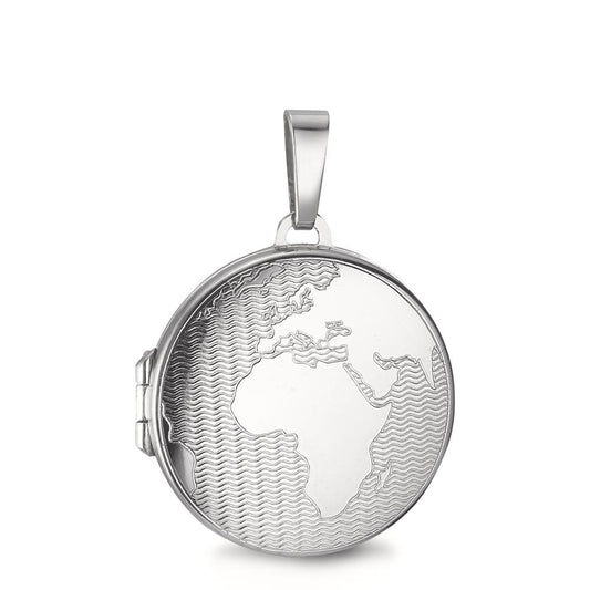 Locket Silver Rhodium plated Globe Ø21 mm