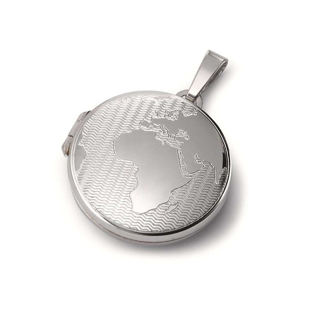 Locket Silver Rhodium plated Globe Ø21 mm