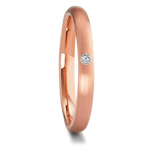 Wedding Ring Tungsten Zirconia Rose IP coated