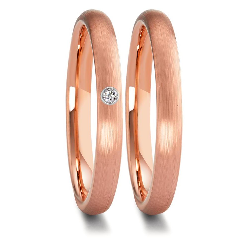 Wedding Ring Tungsten Zirconia Rose IP coated