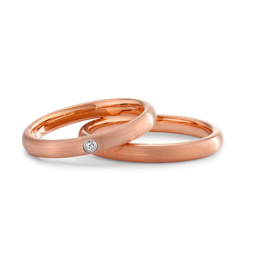 Wedding Ring Tungsten Zirconia Rose IP coated