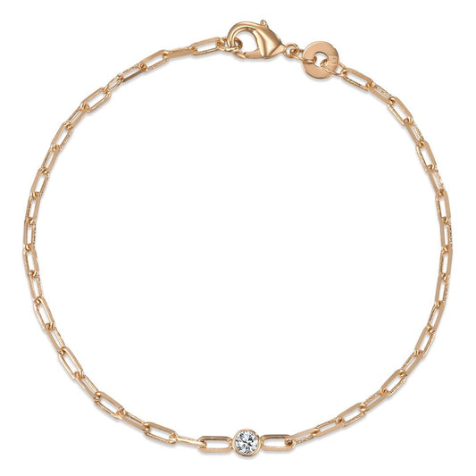 Bracelet Bronze Zirconia Yellow Gold plated 18 cm