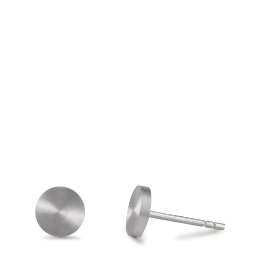 Stud earrings Stainless steel Gray IP coated Ø7 mm